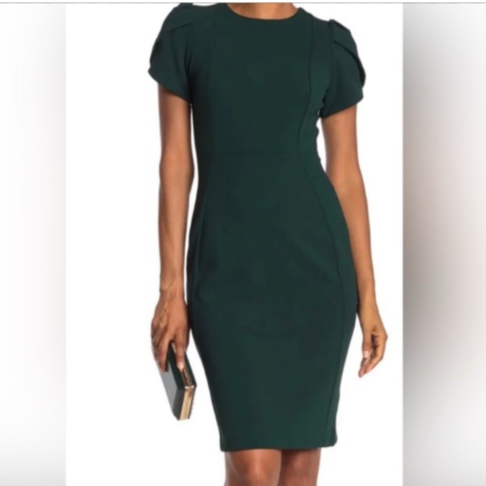 Calvin Klein Puff Sleeve Sheath Dress - Size 8